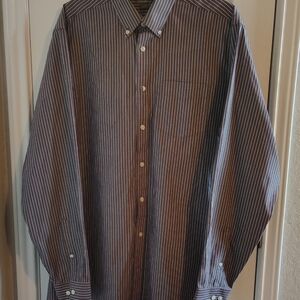 Eddie Bauer Gray Stripes Button Down Shirt